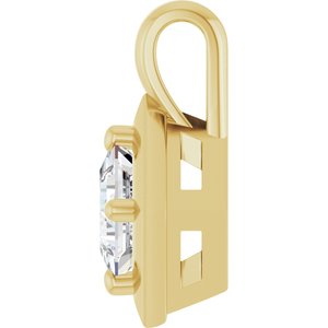 18K Yellow Gold 4 mm Square Charm/Pendant Mounting – image 5