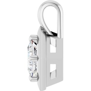 18K White Gold 4 mm Square Charm/Pendant Mounting – image 5