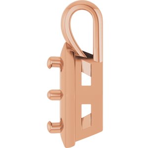 14K Rose Gold 4 mm Square Charm/Pendant Mounting – image 6