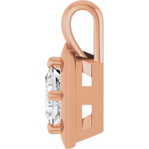 14K Rose Gold 4 mm Square Charm/Pendant Mounting – image 5