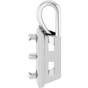 18K White Gold 4 mm Square Charm/Pendant Mounting – image 6