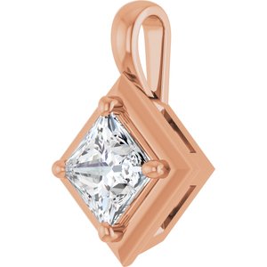 14K Rose Gold 5 mm Square Charm/Pendant Mounting – image 3