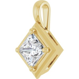 18K Yellow Gold 5 mm Square Charm/Pendant Mounting – image 3