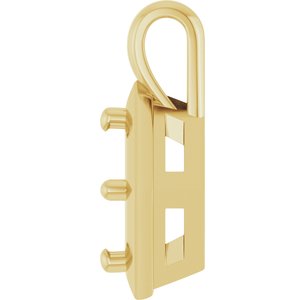 18K Yellow Gold 5 mm Square Charm/Pendant Mounting – image 6