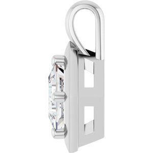 Platinum 5 mm Square Charm/Pendant Mounting – image 5