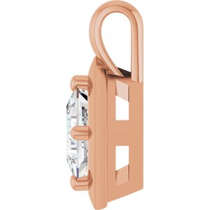14K Rose Gold 5 mm Square Charm/Pendant Mounting – image 5