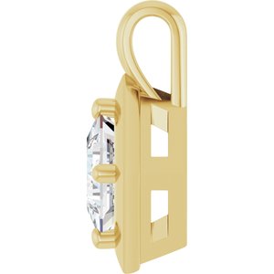 18K Yellow Gold 5 mm Square Charm/Pendant Mounting – image 5