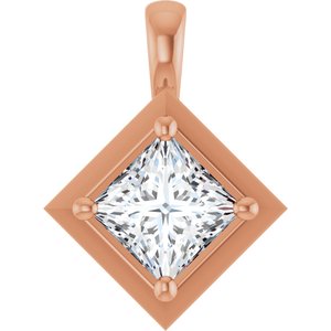 10K Rose Gold 5.5 mm Square Charm/Pendant Mounting