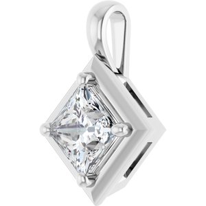 14K White Gold 5.5 mm Square Charm/Pendant Mounting – image 3