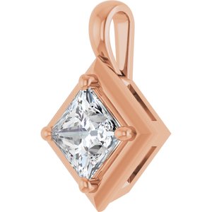 10K Rose Gold 5.5 mm Square Charm/Pendant Mounting – image 3