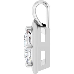 14K White Gold 5.5 mm Square Charm/Pendant Mounting – image 5