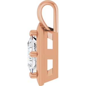 18K Rose Gold 5.5 mm Square Charm/Pendant Mounting – image 5