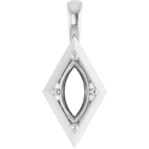 Platinum 12x6 mm Marquise Charm/Pendant Mounting – image 2