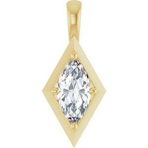 10K Yellow Gold 12x6 mm Marquise Charm/Pendant Mounting