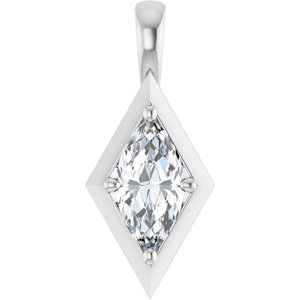 Platinum 12x6 mm Marquise Charm/Pendant Mounting