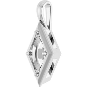 14K X1 White Gold 12x6 mm Marquise Charm/Pendant Mounting – image 4