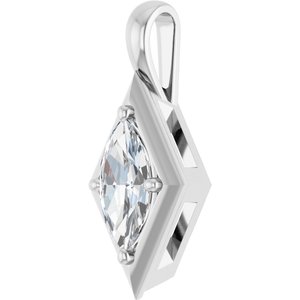 18K White Gold 12x6 mm Marquise Charm/Pendant Mounting – image 3