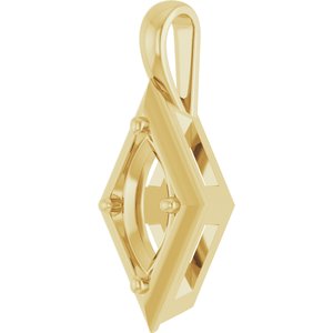 14K Yellow Gold 12x6 mm Marquise Charm/Pendant Mounting – image 4