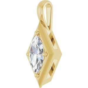 14K Yellow Gold 12x6 mm Marquise Charm/Pendant Mounting – image 3