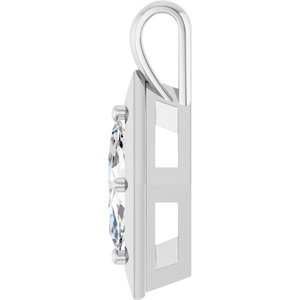 14K X1 White Gold 12x6 mm Marquise Charm/Pendant Mounting – image 5