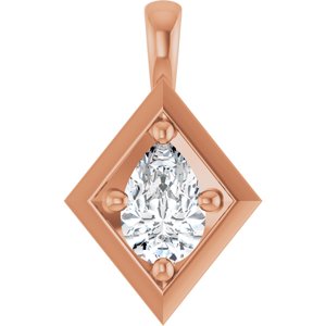 14K Rose Gold 6x4 mm Pear Charm/Pendant Mounting