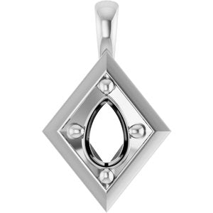 Continuum Sterling Silver 6x4 mm Pear Charm/Pendant Mounting – image 2
