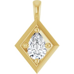 10K Yellow Gold 6x4 mm Pear Charm/Pendant Mounting
