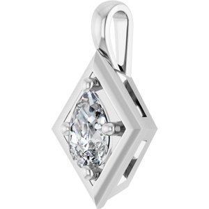 18K White Gold 6x4 mm Pear Charm/Pendant Mounting – image 3