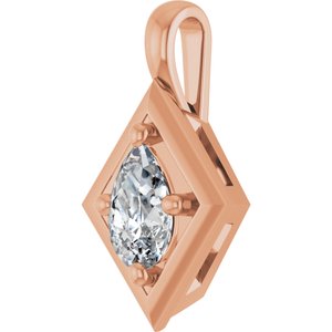 14K Rose Gold 6x4 mm Pear Charm/Pendant Mounting – image 3