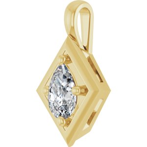 10K Yellow Gold 6x4 mm Pear Charm/Pendant Mounting – image 3