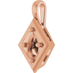 14K Rose Gold 6x4 mm Pear Charm/Pendant Mounting – image 4