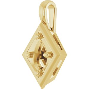 14K Yellow Gold 6x4 mm Pear Charm/Pendant Mounting – image 4