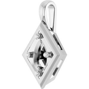 Platinum 6x4 mm Pear Charm/Pendant Mounting – image 4
