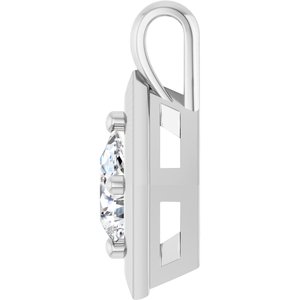 18K White Gold 6x4 mm Pear Charm/Pendant Mounting – image 5