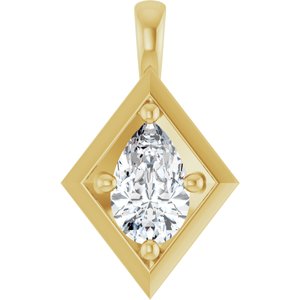 10K Yellow Gold 8x5 mm Pear Charm/Pendant Mounting