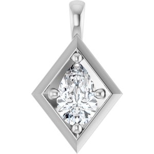 18K White Gold 8x5 mm Pear Charm/Pendant Mounting