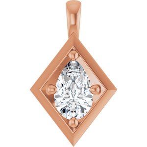 14K Rose Gold 8x5 mm Pear Charm/Pendant Mounting