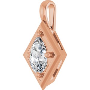 10K Rose Gold 8x5 mm Pear Charm/Pendant Mounting – image 3