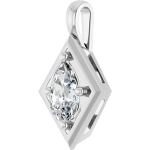 14K White Gold 8x5 mm Pear Charm/Pendant Mounting – image 3