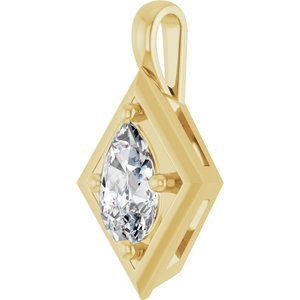 10K Yellow Gold 8x5 mm Pear Charm/Pendant Mounting – image 3