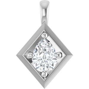 10K White Gold 7x5 mm Pear Charm/Pendant Mounting