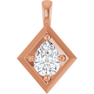 14K Rose Gold 7x5 mm Pear Charm/Pendant Mounting