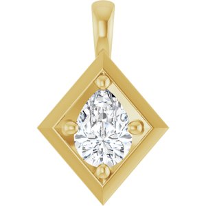 10K Yellow Gold 7x5 mm Pear Charm/Pendant Mounting