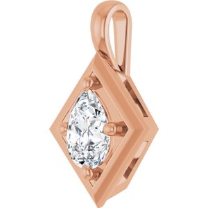 14K Rose Gold 7x5 mm Pear Charm/Pendant Mounting – image 3