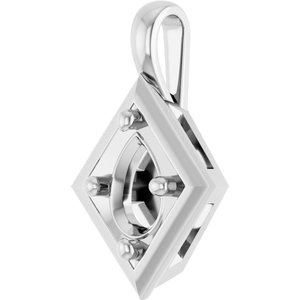 10K White Gold 7x5 mm Pear Charm/Pendant Mounting – image 4