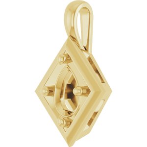 18K Yellow Gold 7x5 mm Pear Charm/Pendant Mounting – image 4
