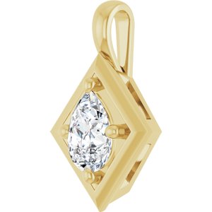 10K Yellow Gold 7x5 mm Pear Charm/Pendant Mounting – image 3