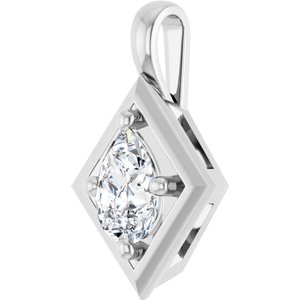 14K White Gold 7x5 mm Pear Charm/Pendant Mounting – image 3