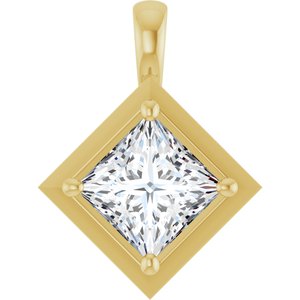 10K Yellow Gold 7 mm Square Charm/Pendant Mounting