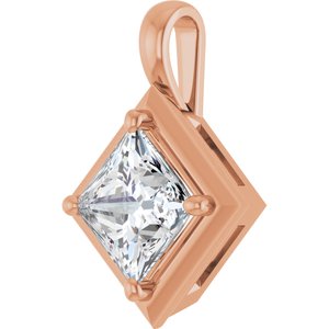 10K Rose Gold 7 mm Square Charm/Pendant Mounting – image 3